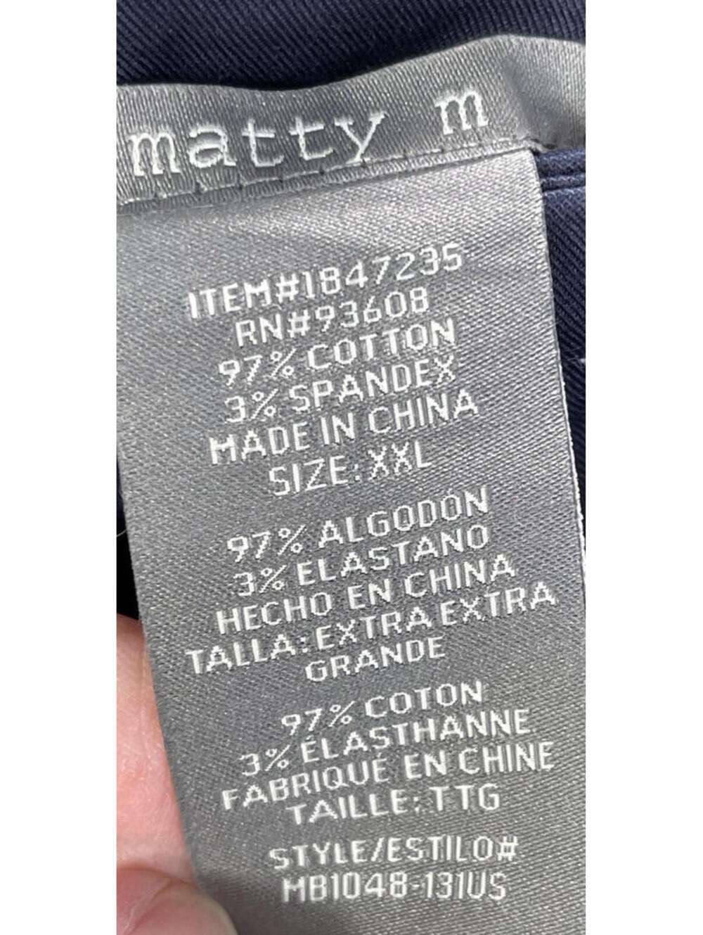 NWT Matty M Women's Navy Chino Shorts Size 2XL High Rise Stretch Walking - Picture 5 of 8